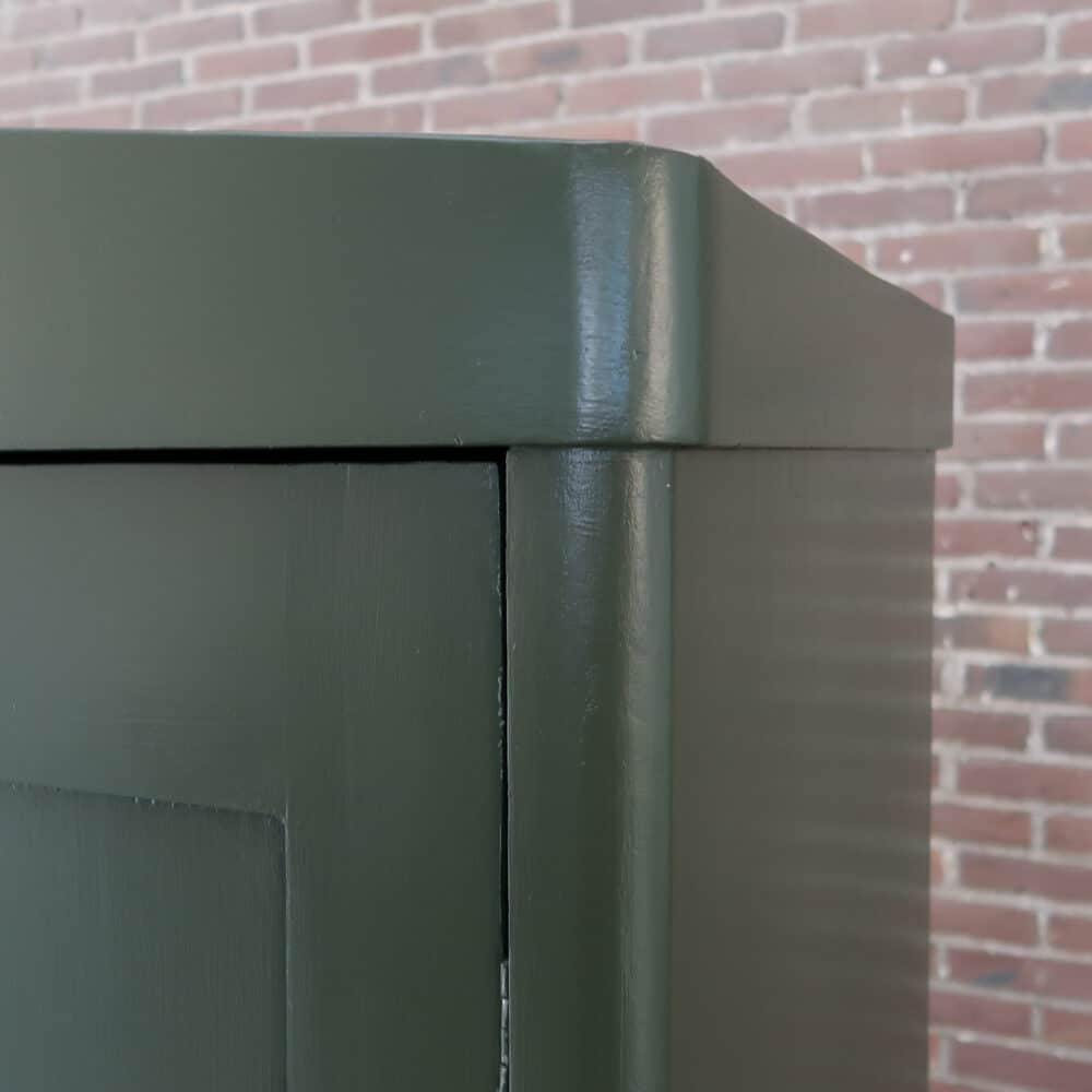 Brocante groene linnenkast – Bild 5