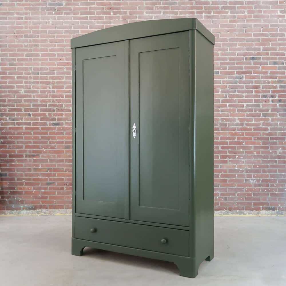 Brocante groene linnenkast – Bild 3