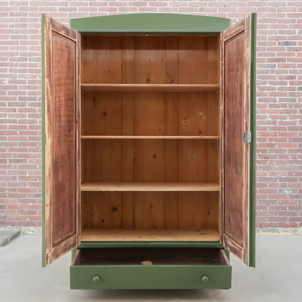 Brocante groene linnenkast – Bild 2
