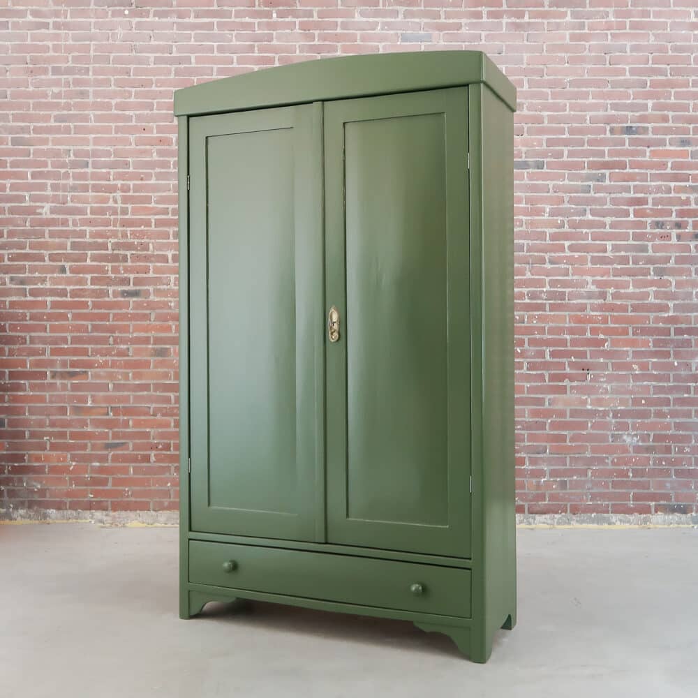 Brocante groene linnenkast – Bild 3