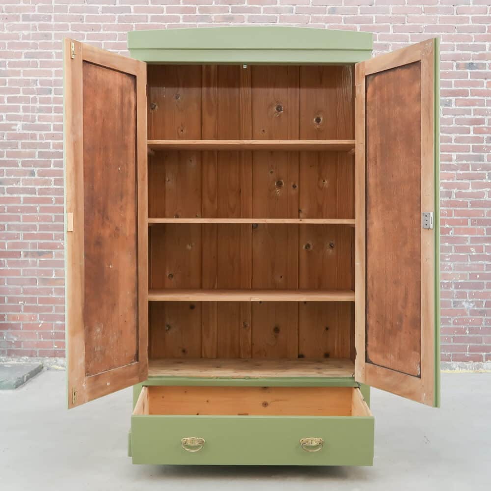 Brocante groene linnenkast – Bild 2