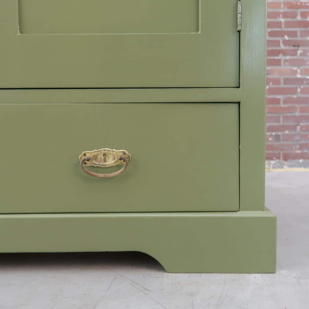 Brocante groene linnenkast – Bild 7