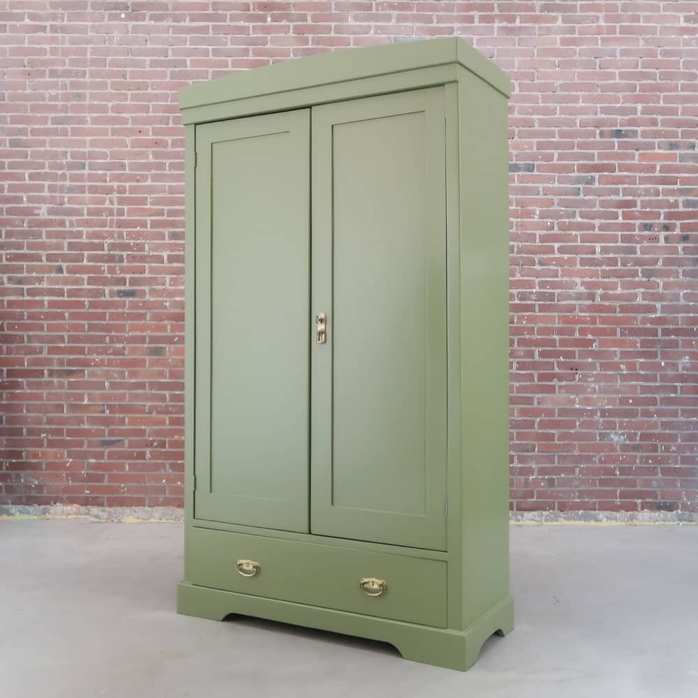 Brocante groene linnenkast – Bild 3