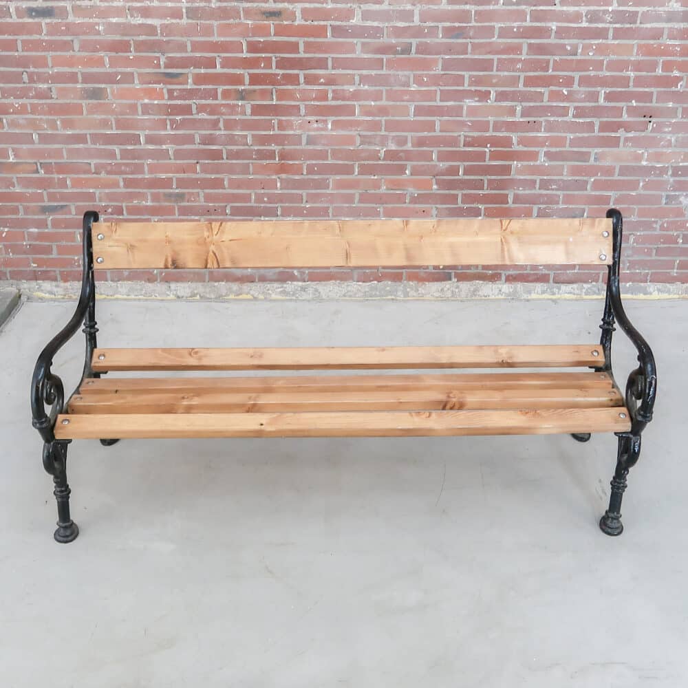Brocante bank - gietijzeren poten - Afbeelding 3