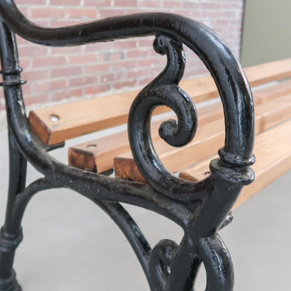 Brocante bank - gietijzeren poten - Afbeelding 7