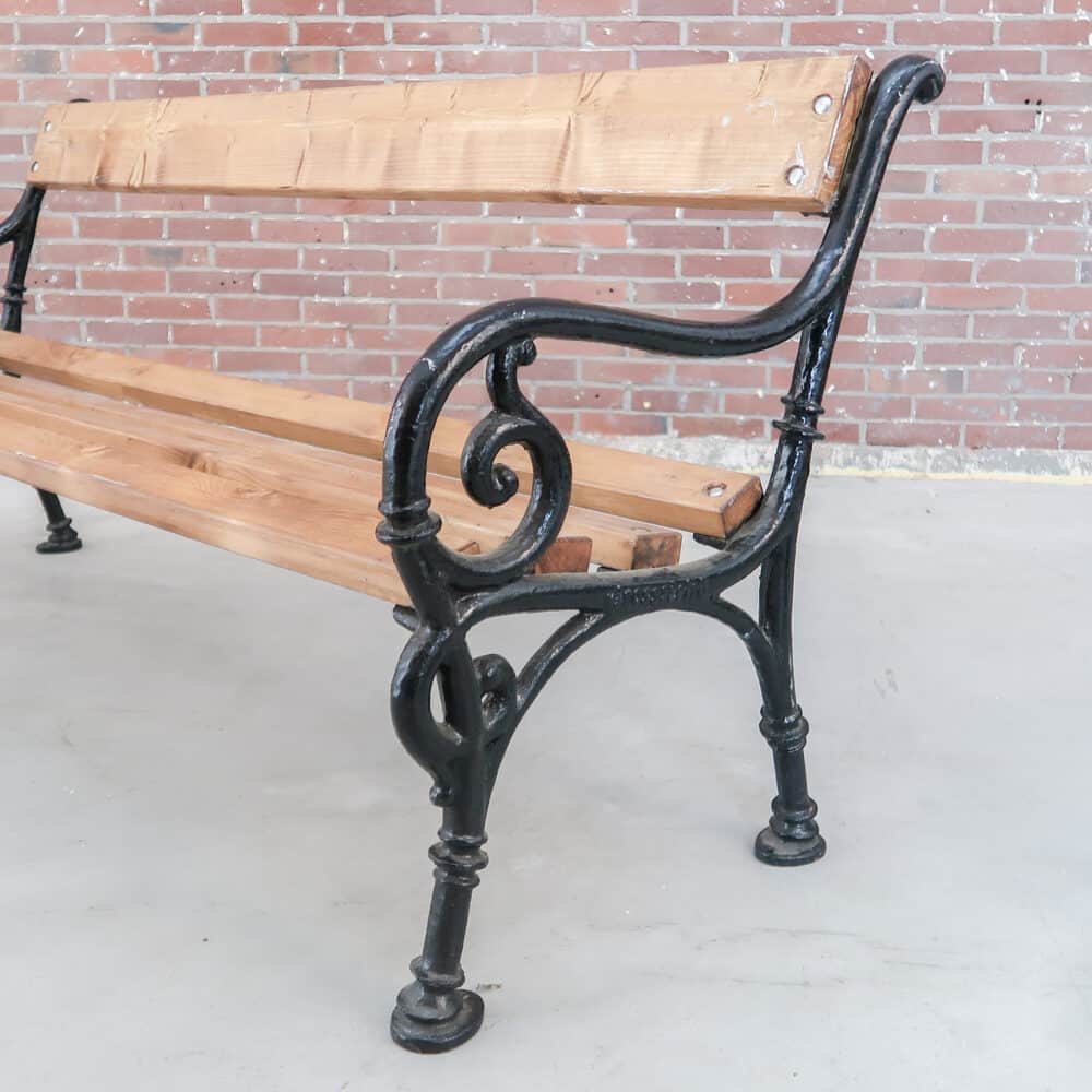 Brocante bank - gietijzeren poten - Afbeelding 8