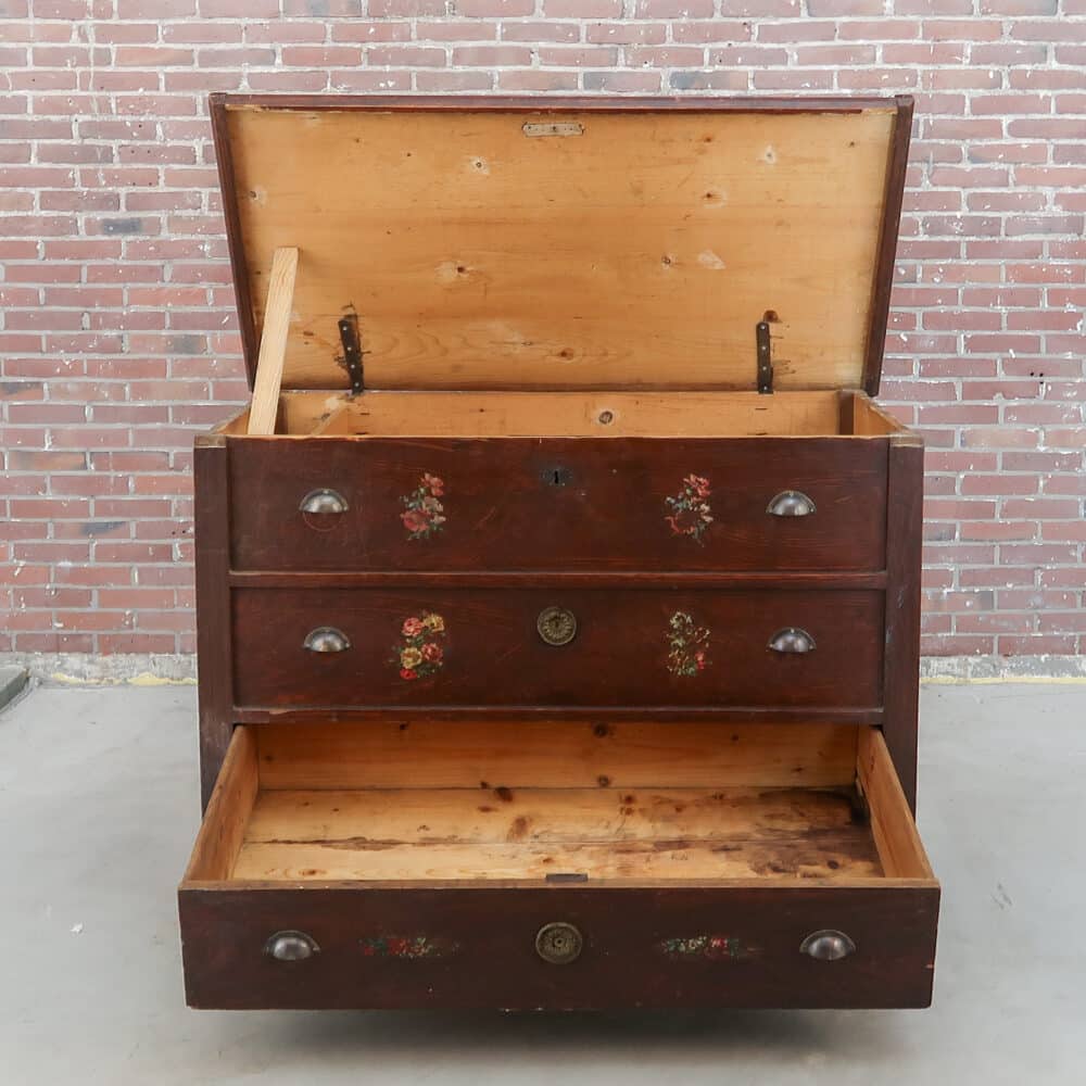 Brocante kist met nep lades - Afbeelding 3