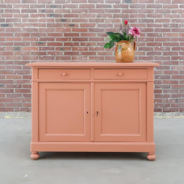 Brocante roze dressoir
