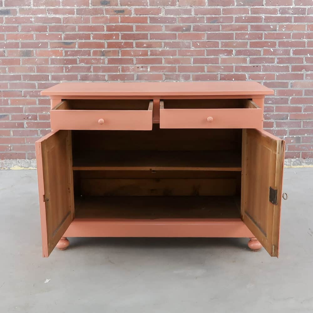 Brocante roze dressoir - Afbeelding 2