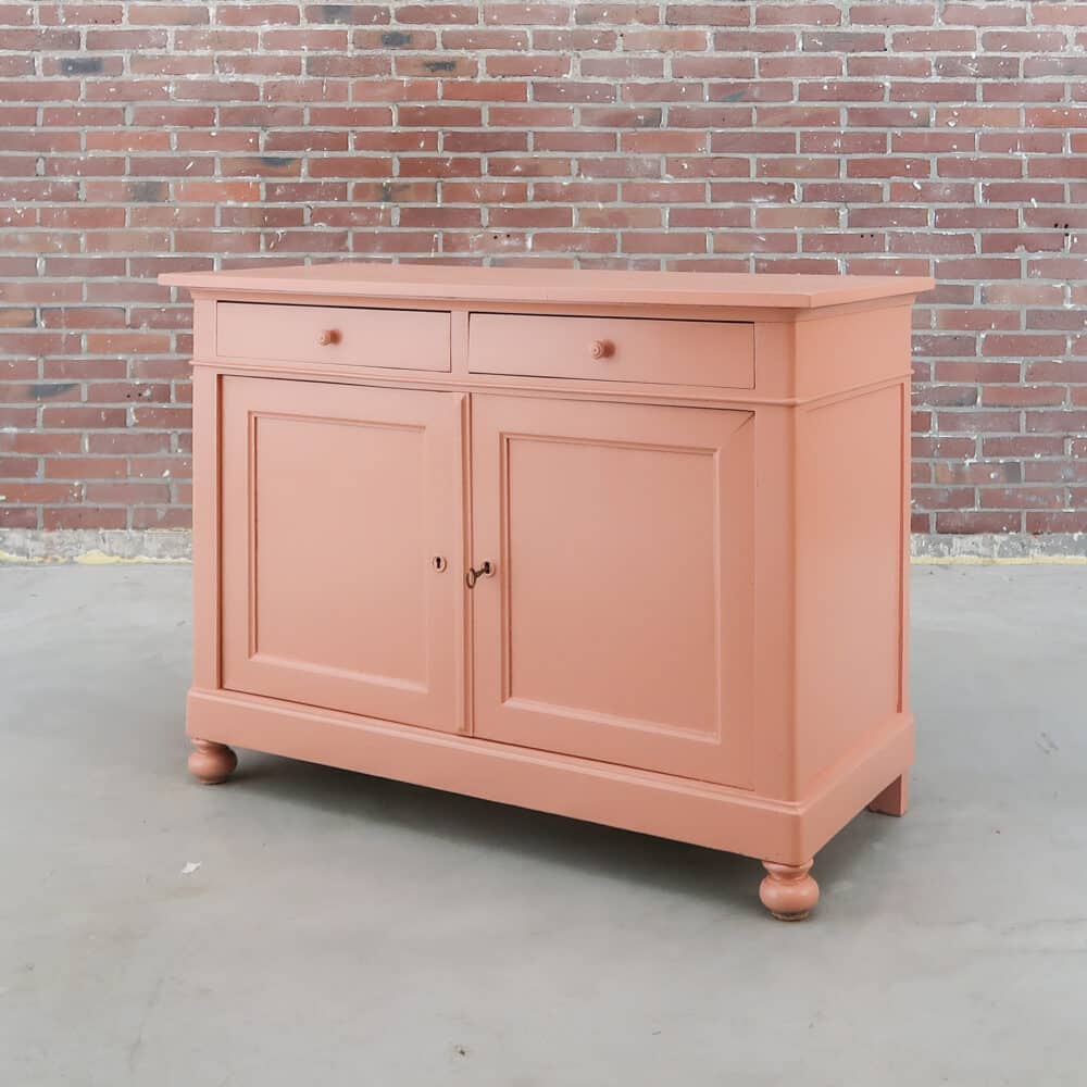 Brocante roze dressoir - Afbeelding 9