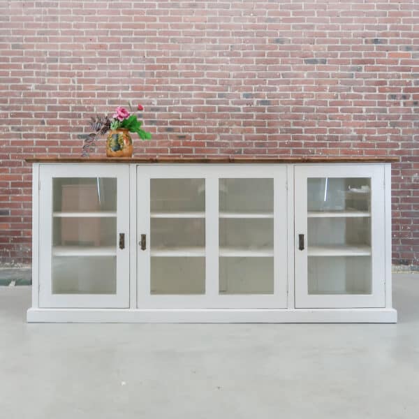 Brocante vitrinekast/dressoir