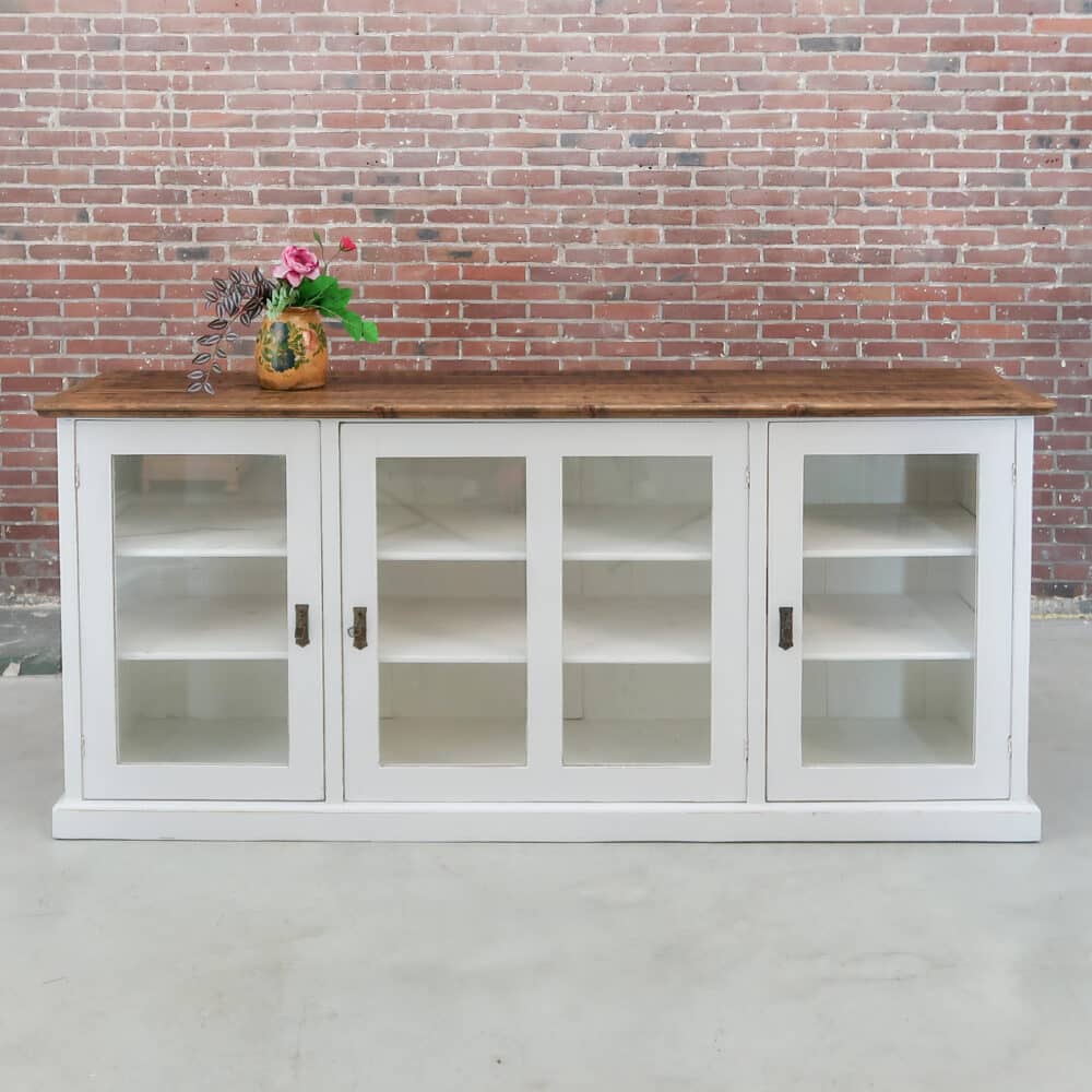 Brocante vitrinekast/dressoir - Afbeelding 2