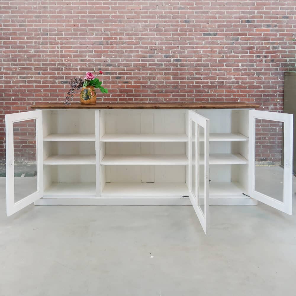 Brocante vitrinekast/dressoir - Afbeelding 3