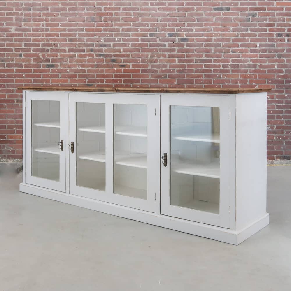 Brocante vitrinekast/dressoir - Afbeelding 12