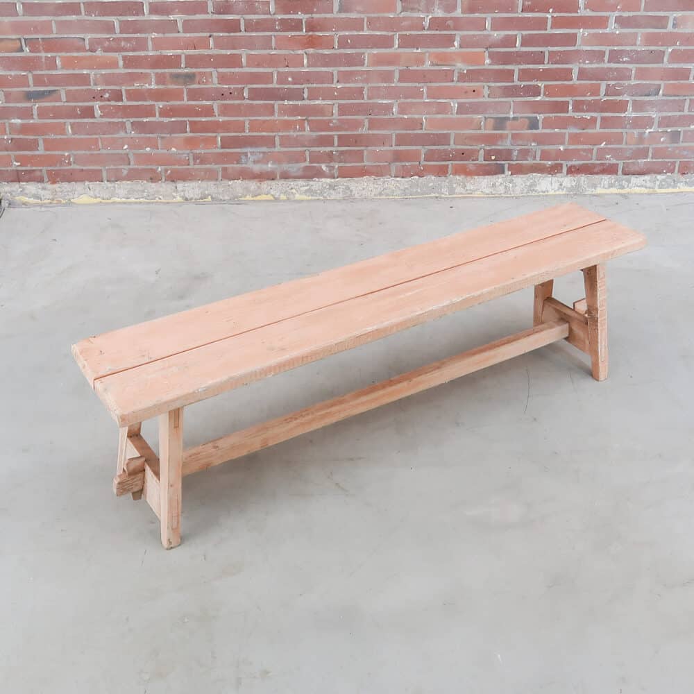 Brocante roze bankje - Afbeelding 2