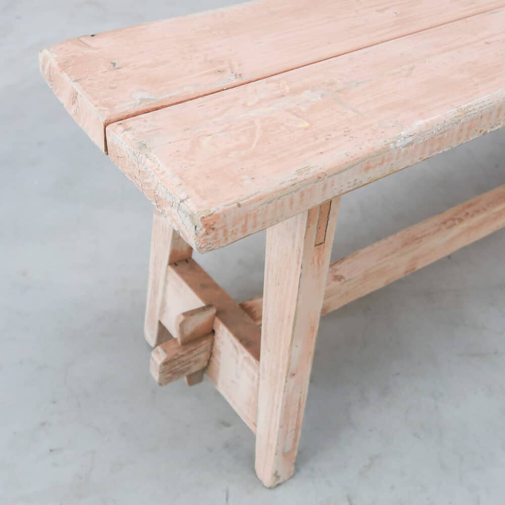 Brocante roze bankje - Afbeelding 3