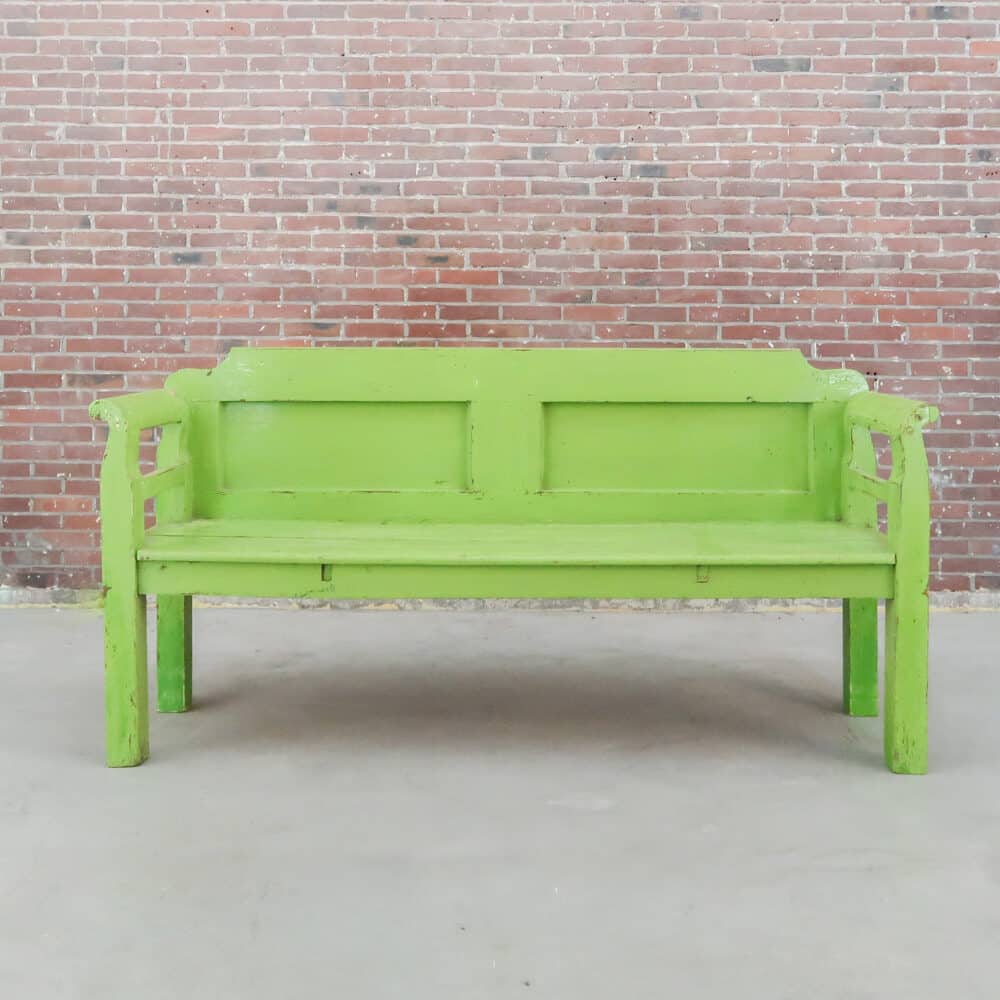 Brocante groene bank - Afbeelding 2
