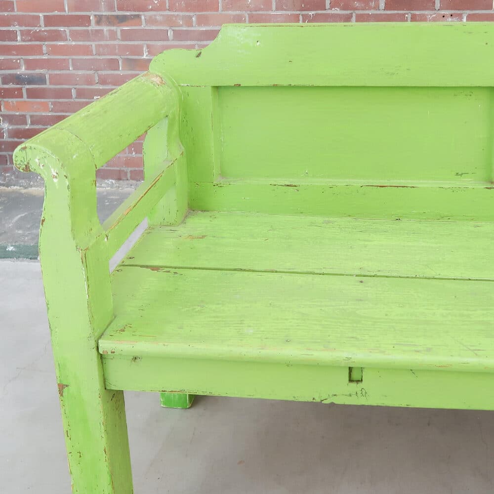 Brocante groene bank - Afbeelding 3