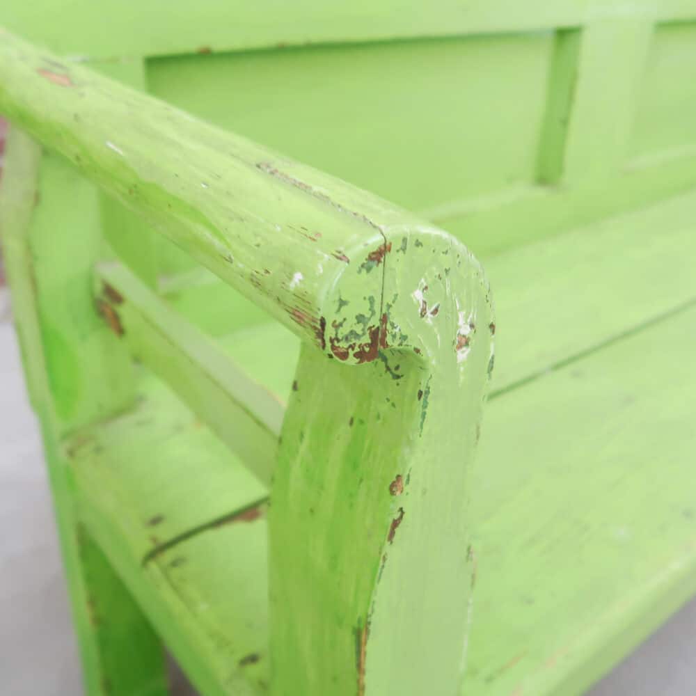 Brocante groene bank - Afbeelding 4