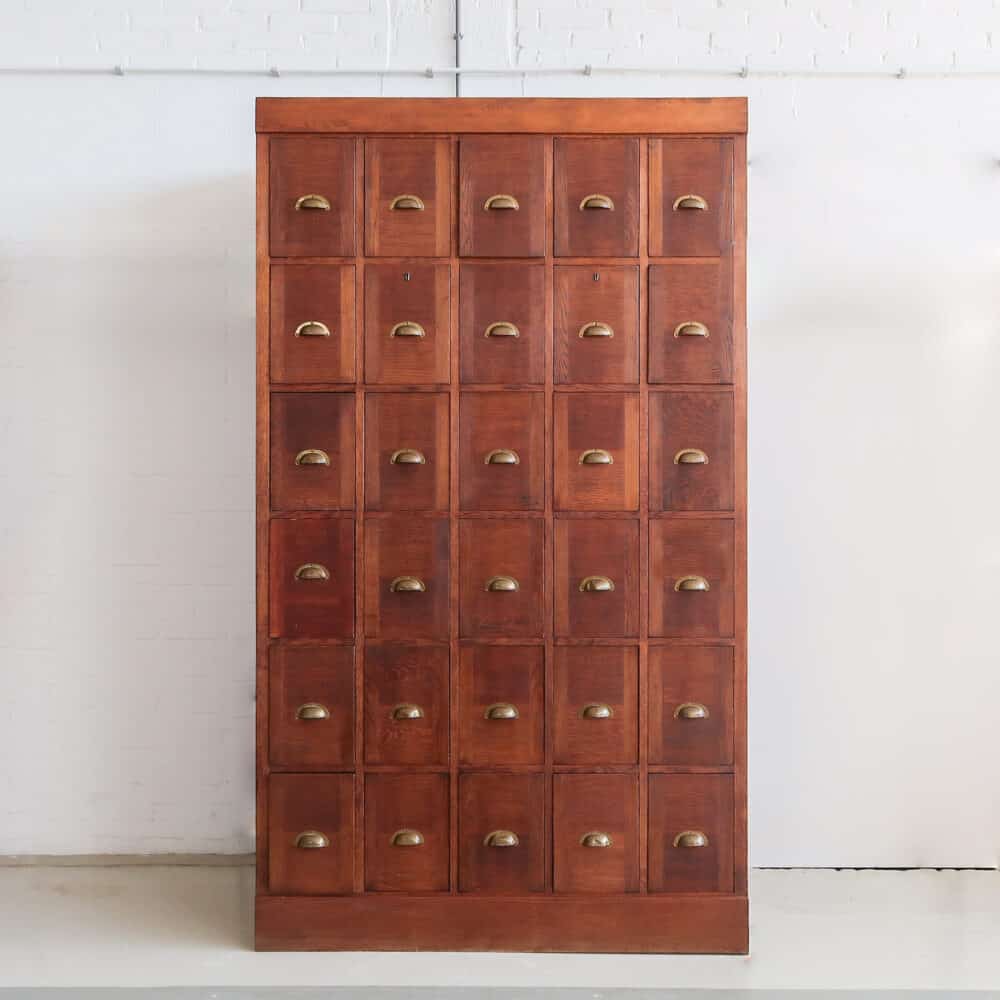 Industriële houten ladekast