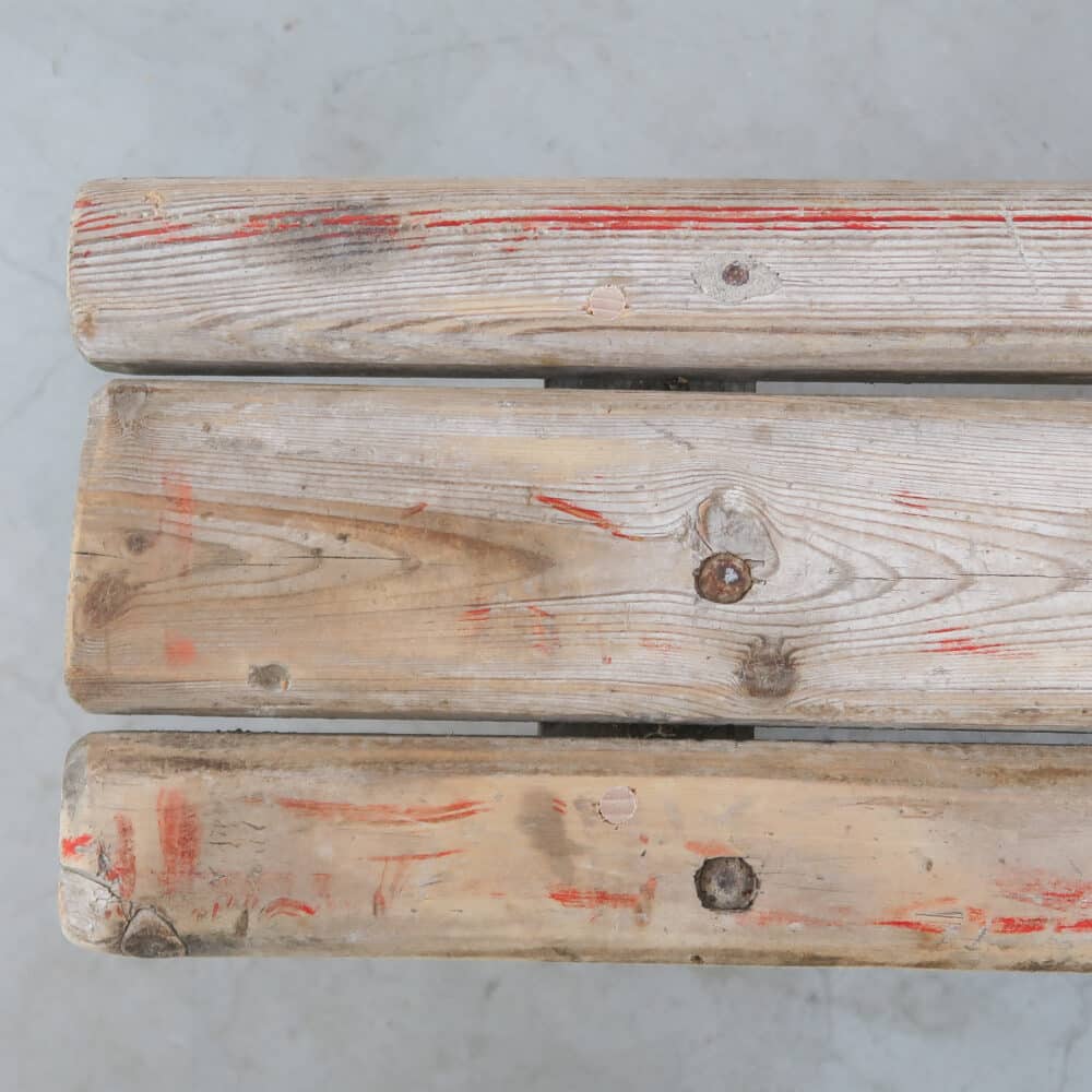 Brocante houten bankje - Afbeelding 3