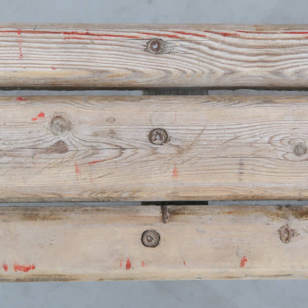 Brocante houten bankje - Afbeelding 4