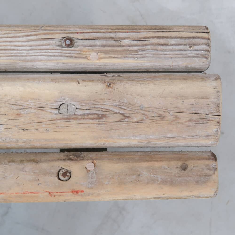 Brocante houten bankje - Afbeelding 5