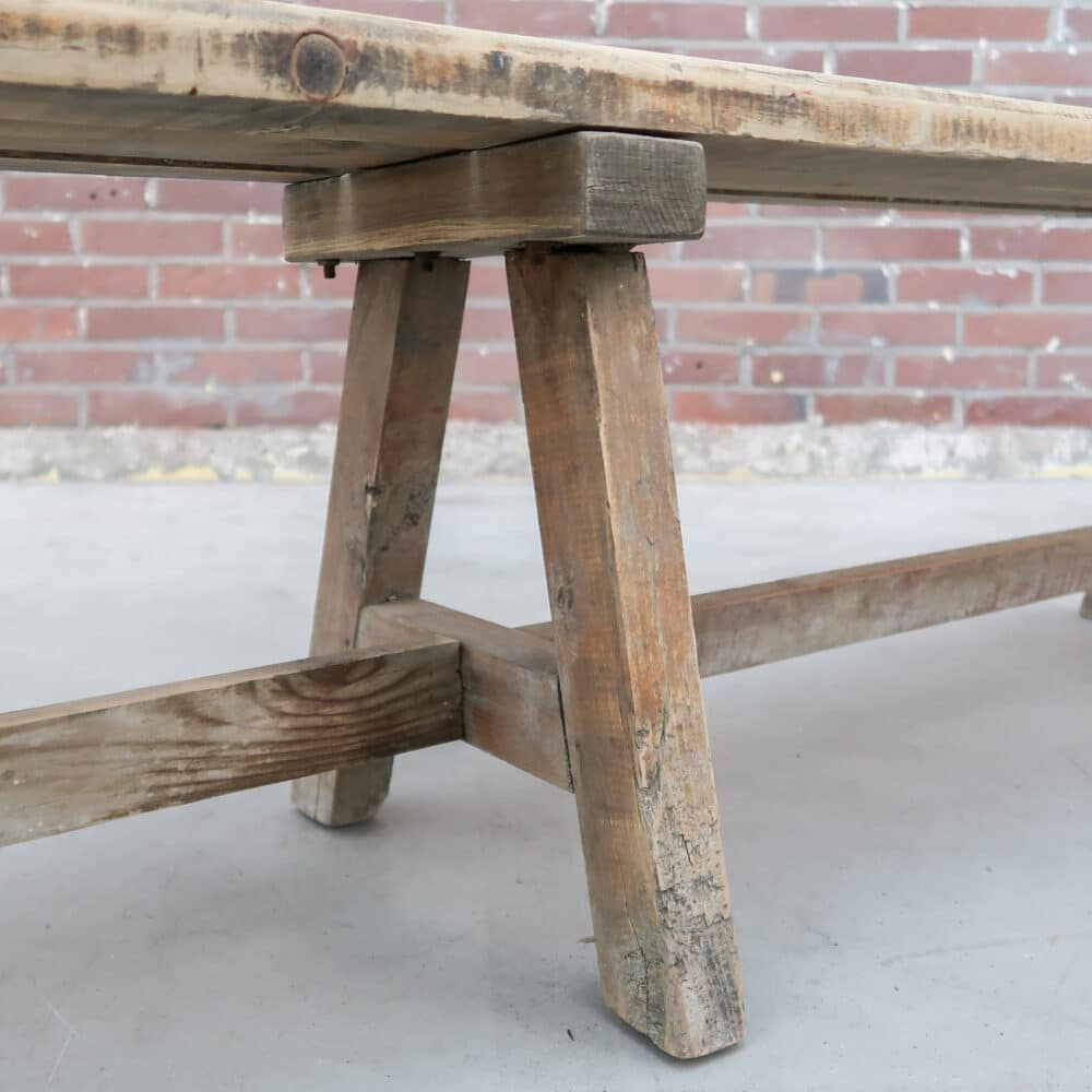 Brocante houten bankje - Afbeelding 6