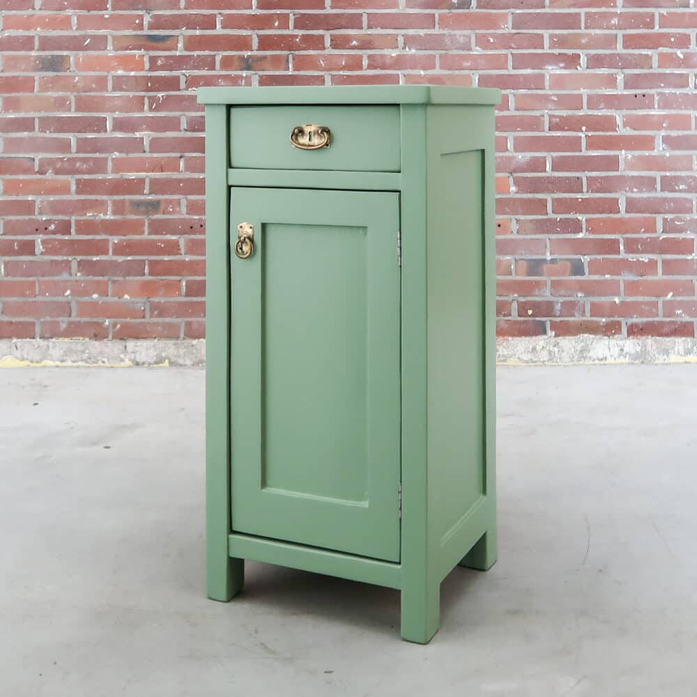 Groen brocante nachtkastje - Afbeelding 7