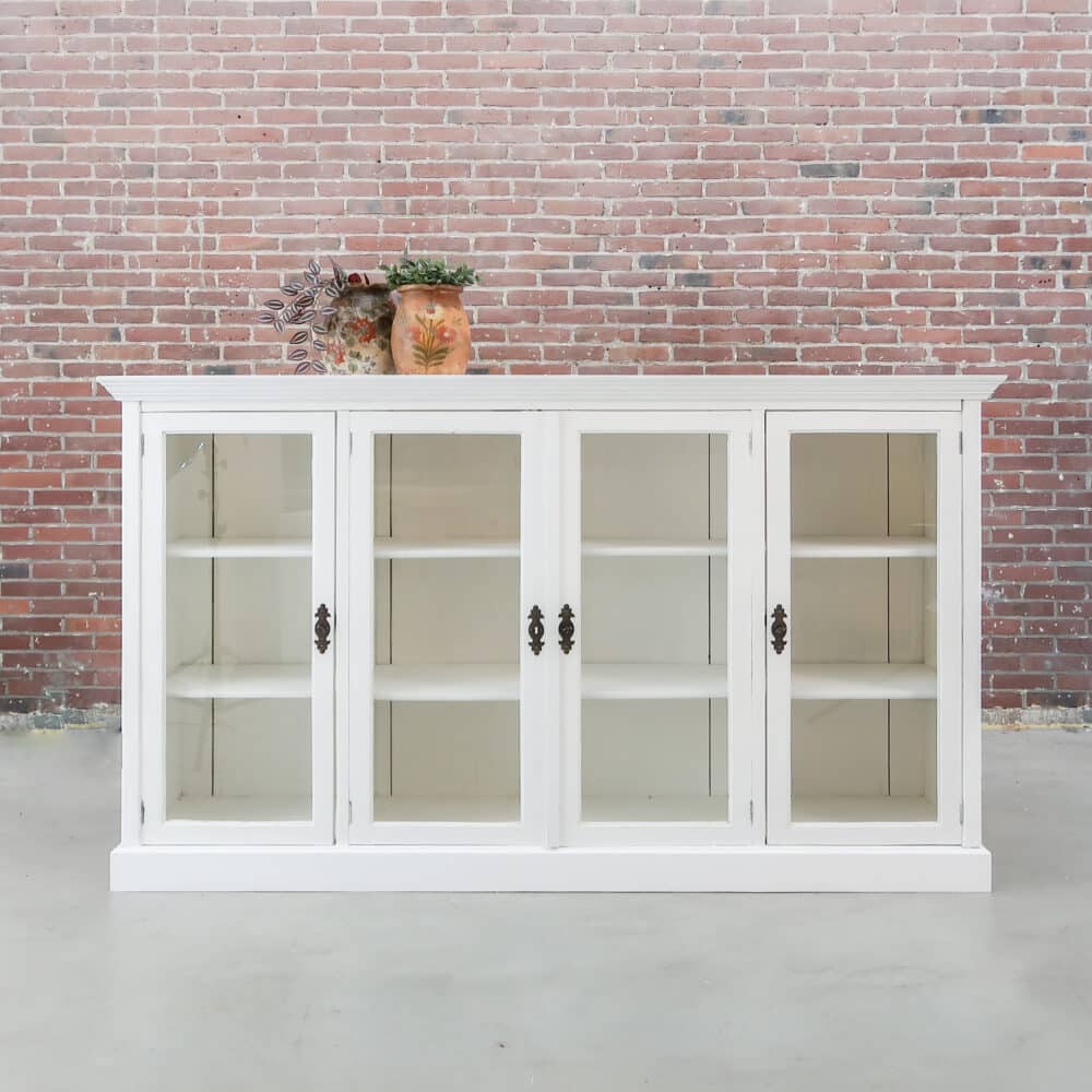 Brocante vitrinekast/dressoir