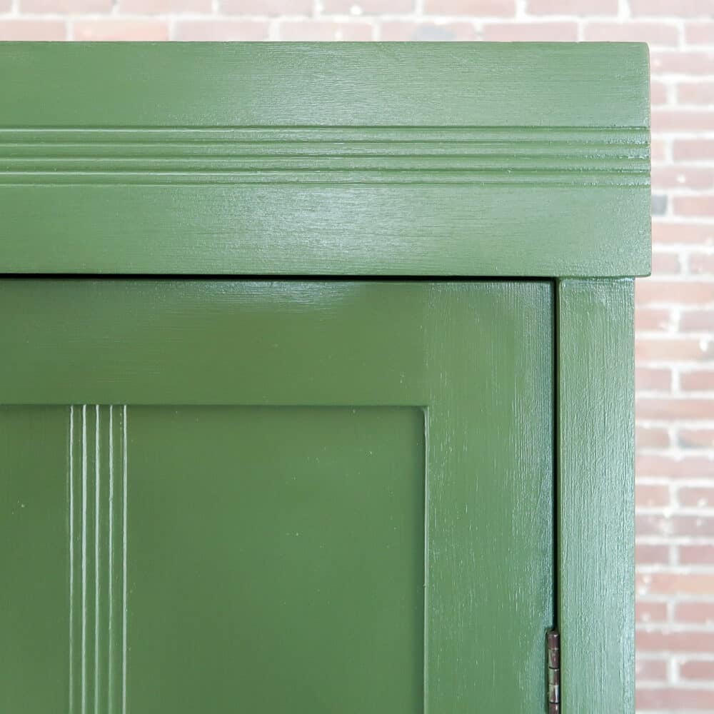 Brocante groene linnenkast - Afbeelding 4