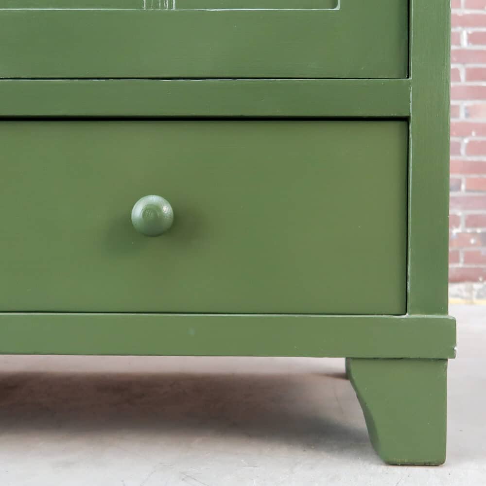 Brocante groene linnenkast - Afbeelding 6