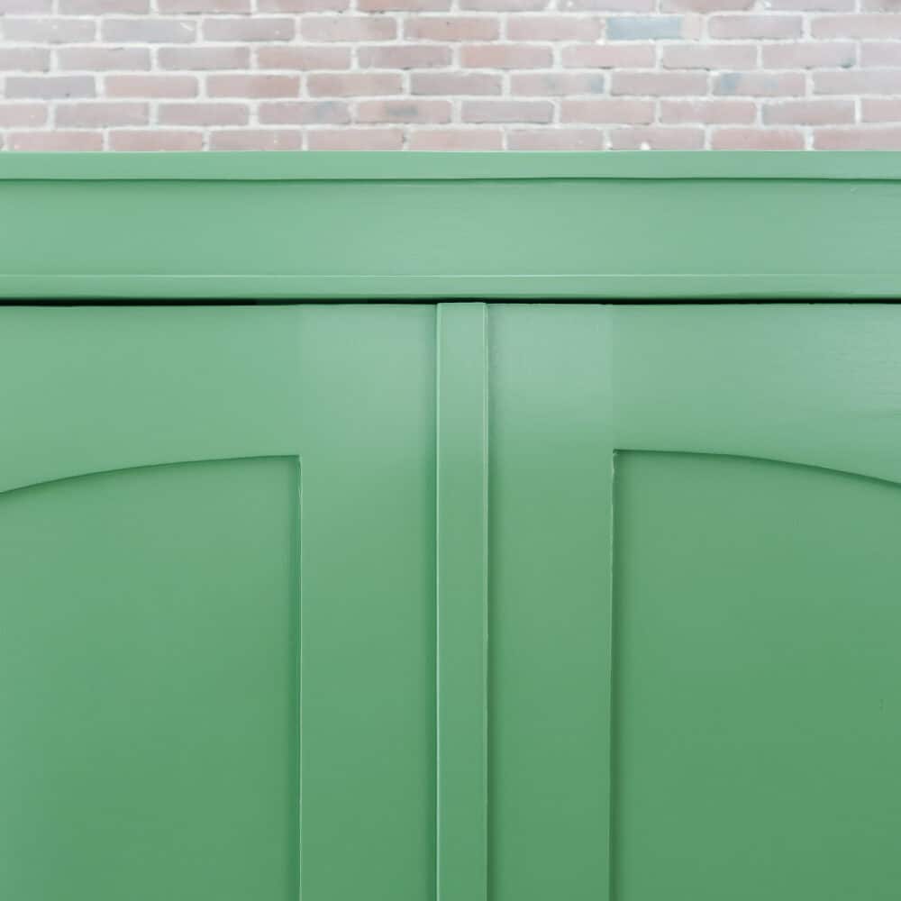 Brocante groene linnenkast - Afbeelding 3