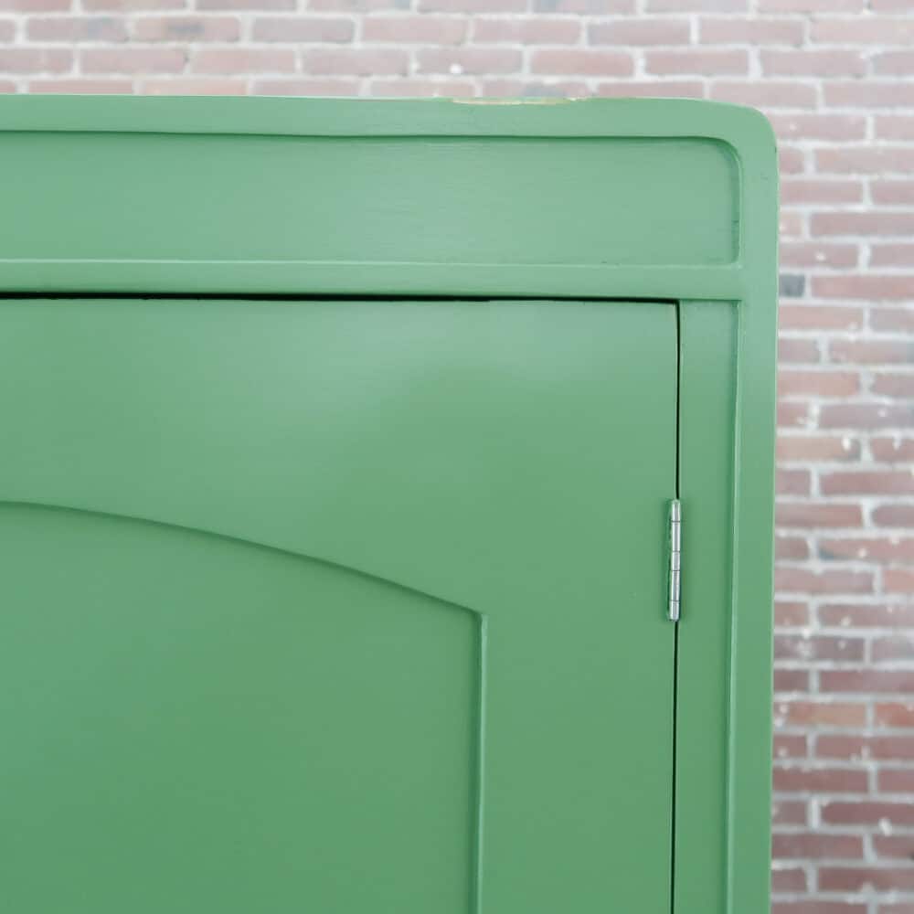 Brocante groene linnenkast - Afbeelding 4