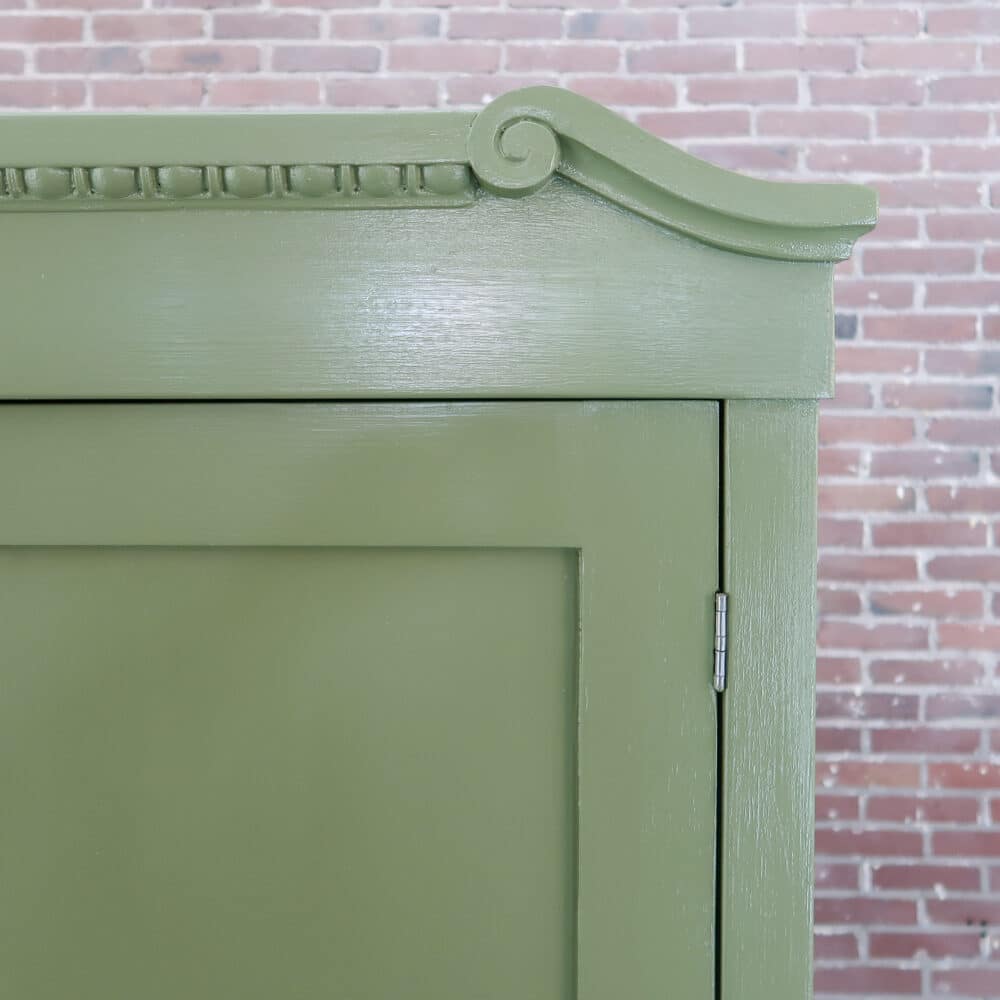 Brocante groene linnenkast - Afbeelding 4