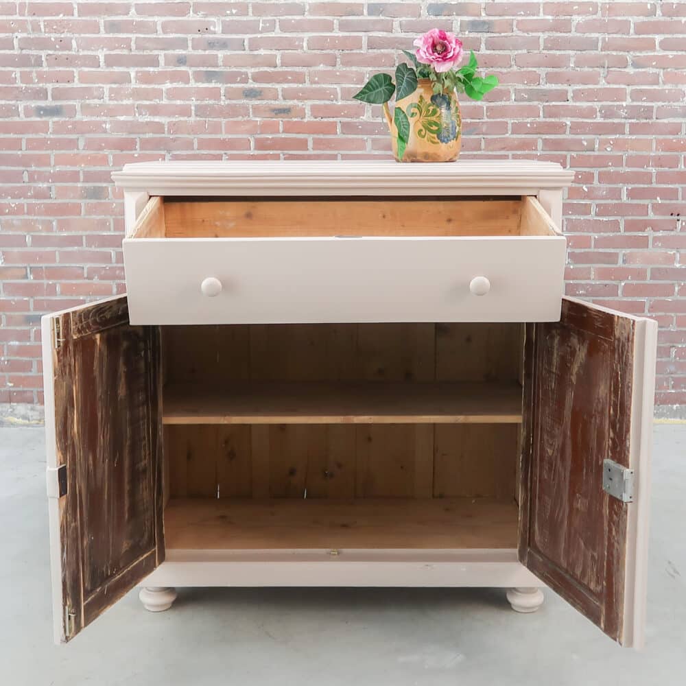 Brocante roze dressoir - Afbeelding 2