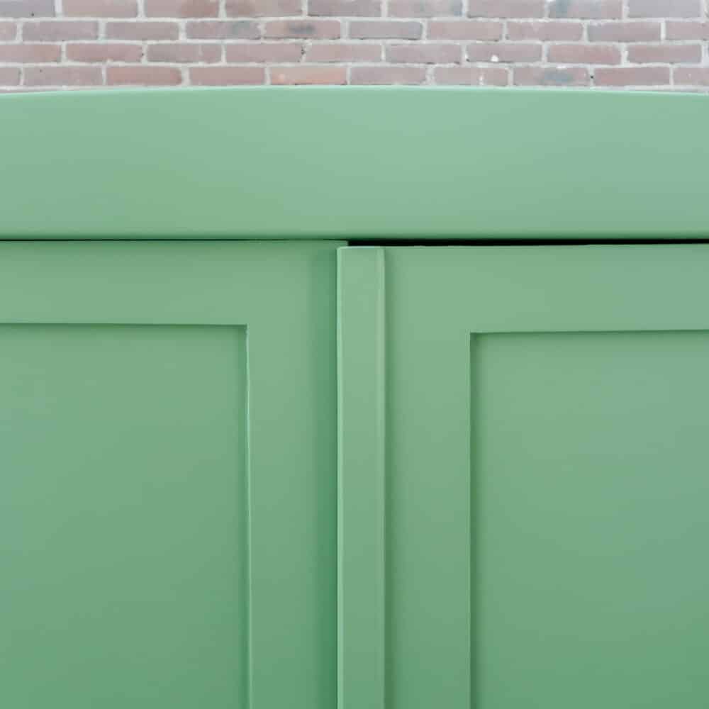 Brocante groene linnenkast - Afbeelding 3