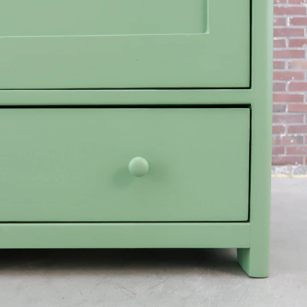 Brocante groene linnenkast - Afbeelding 6