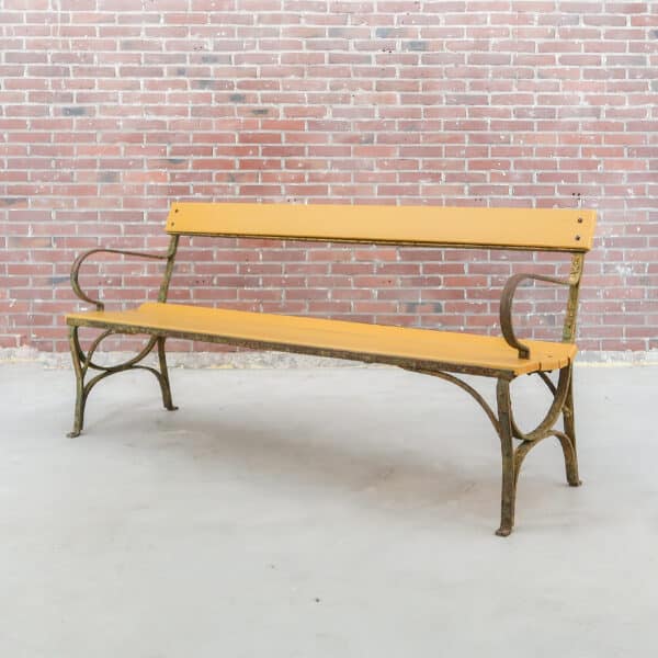 Gele brocante parkbank