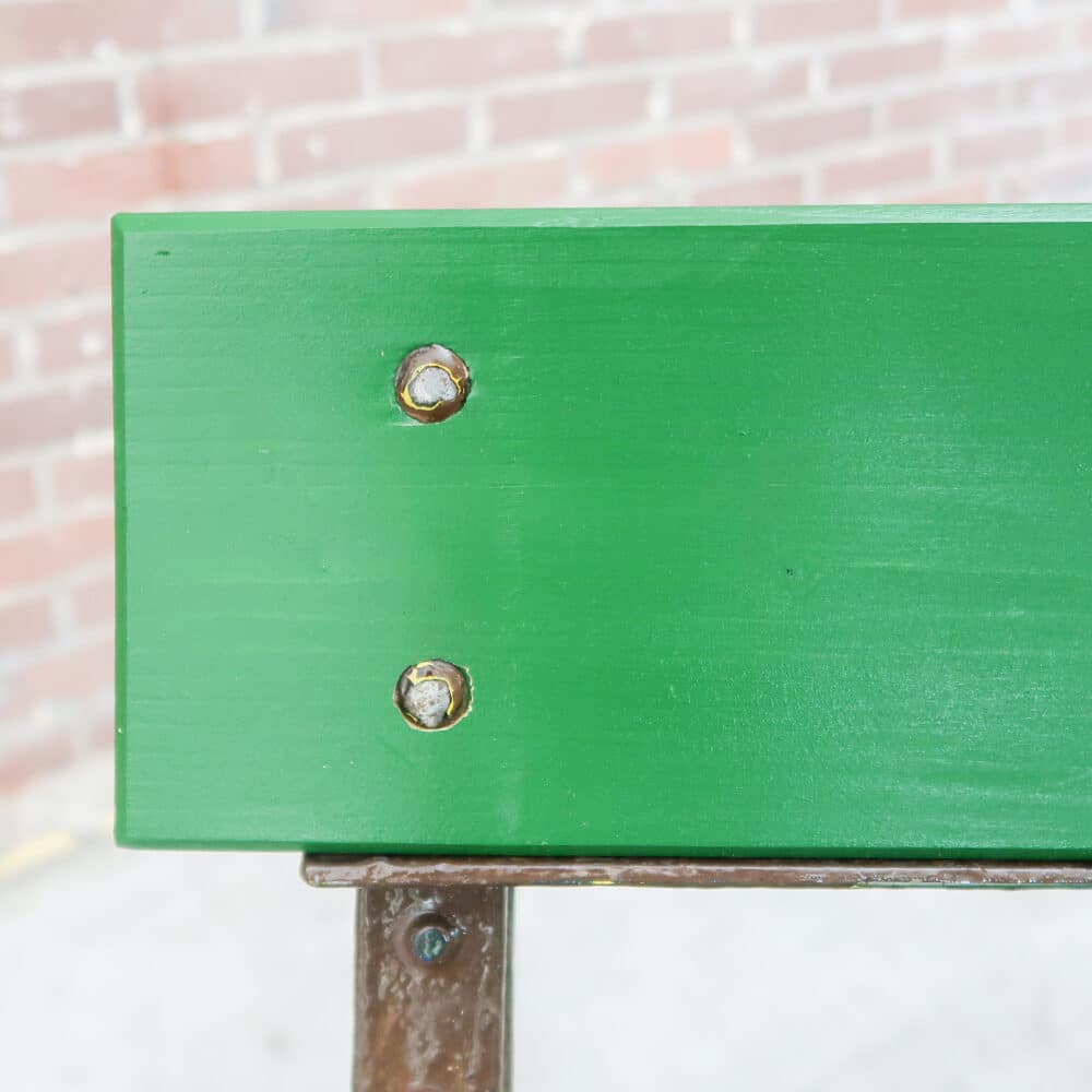 Groene brocante parkbank - Afbeelding 4