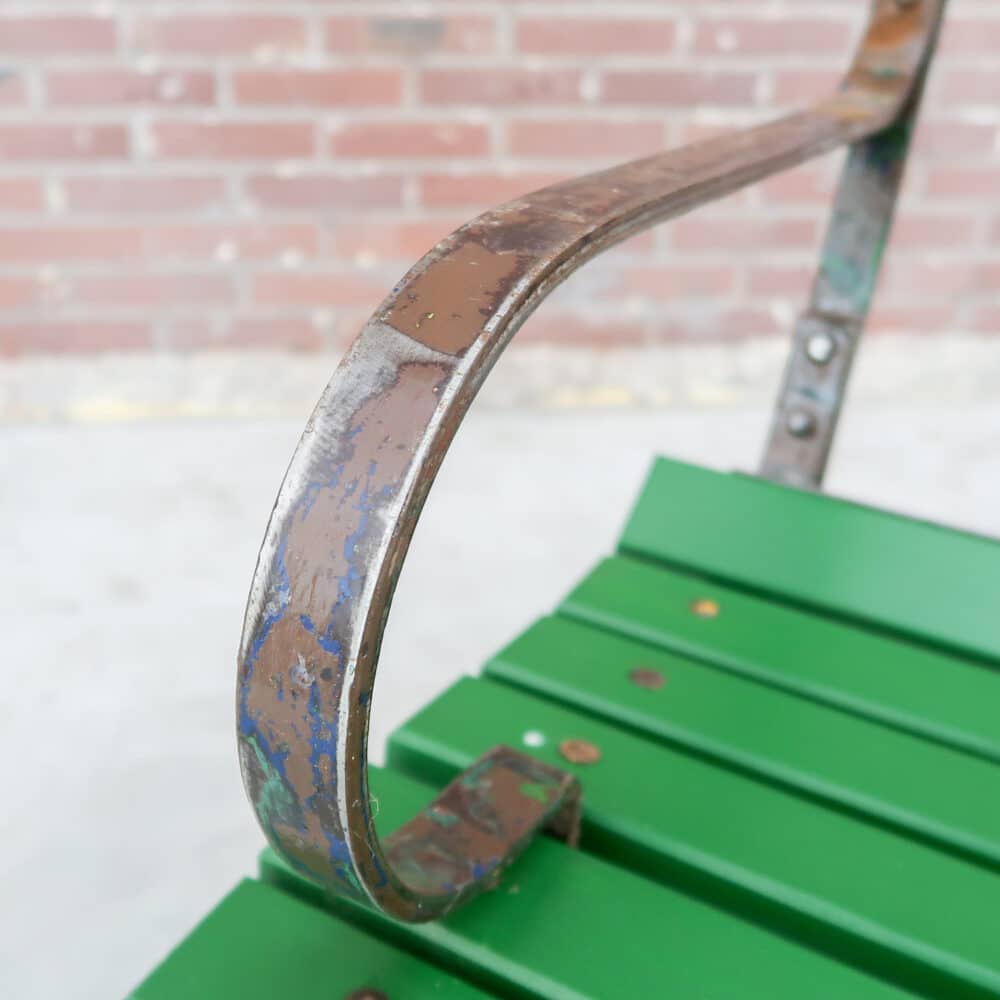 Groene brocante parkbank - Afbeelding 5