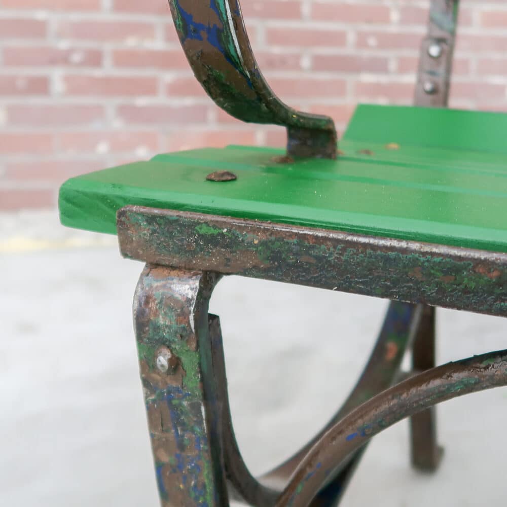 Groene brocante parkbank - Afbeelding 6