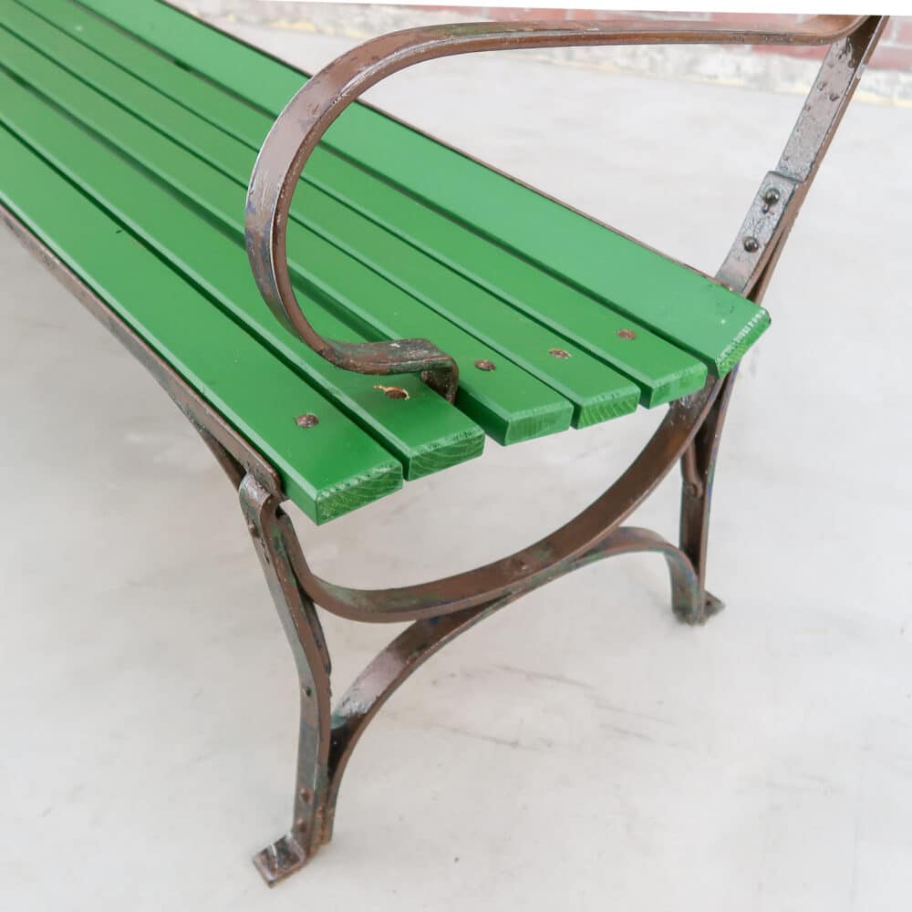 Groene brocante parkbank - Afbeelding 8