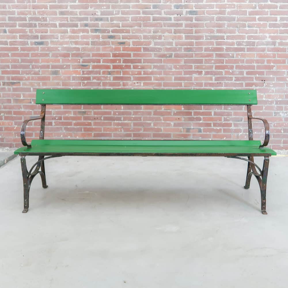 Groene brocante parkbank - Afbeelding 9