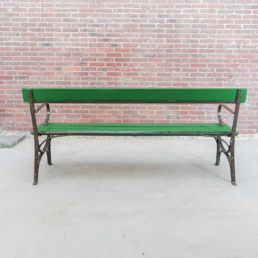 Groene brocante parkbank - Afbeelding 10