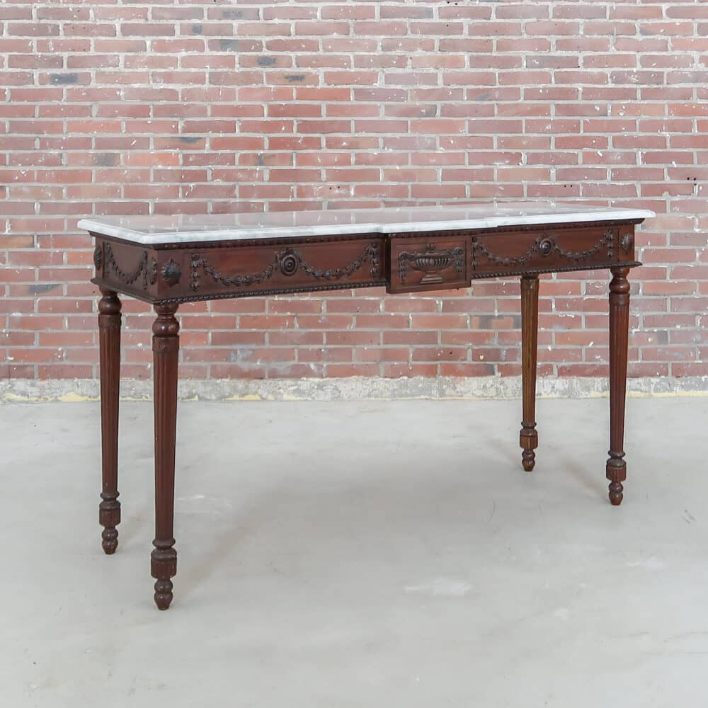 Antieke sidetable met marmer blad