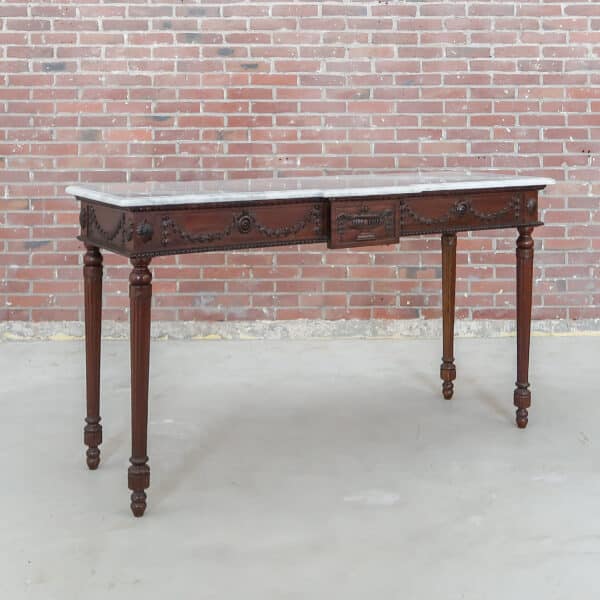 Antieke sidetable met marmer blad