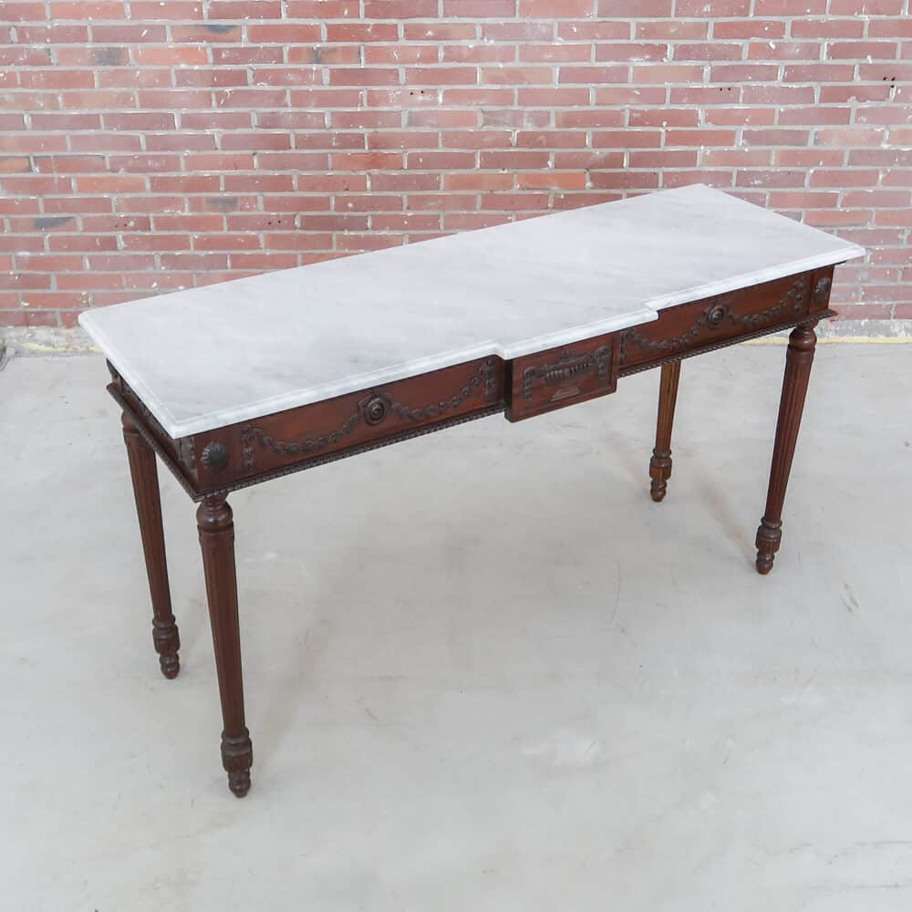 Antieke sidetable met marmer blad - Afbeelding 2
