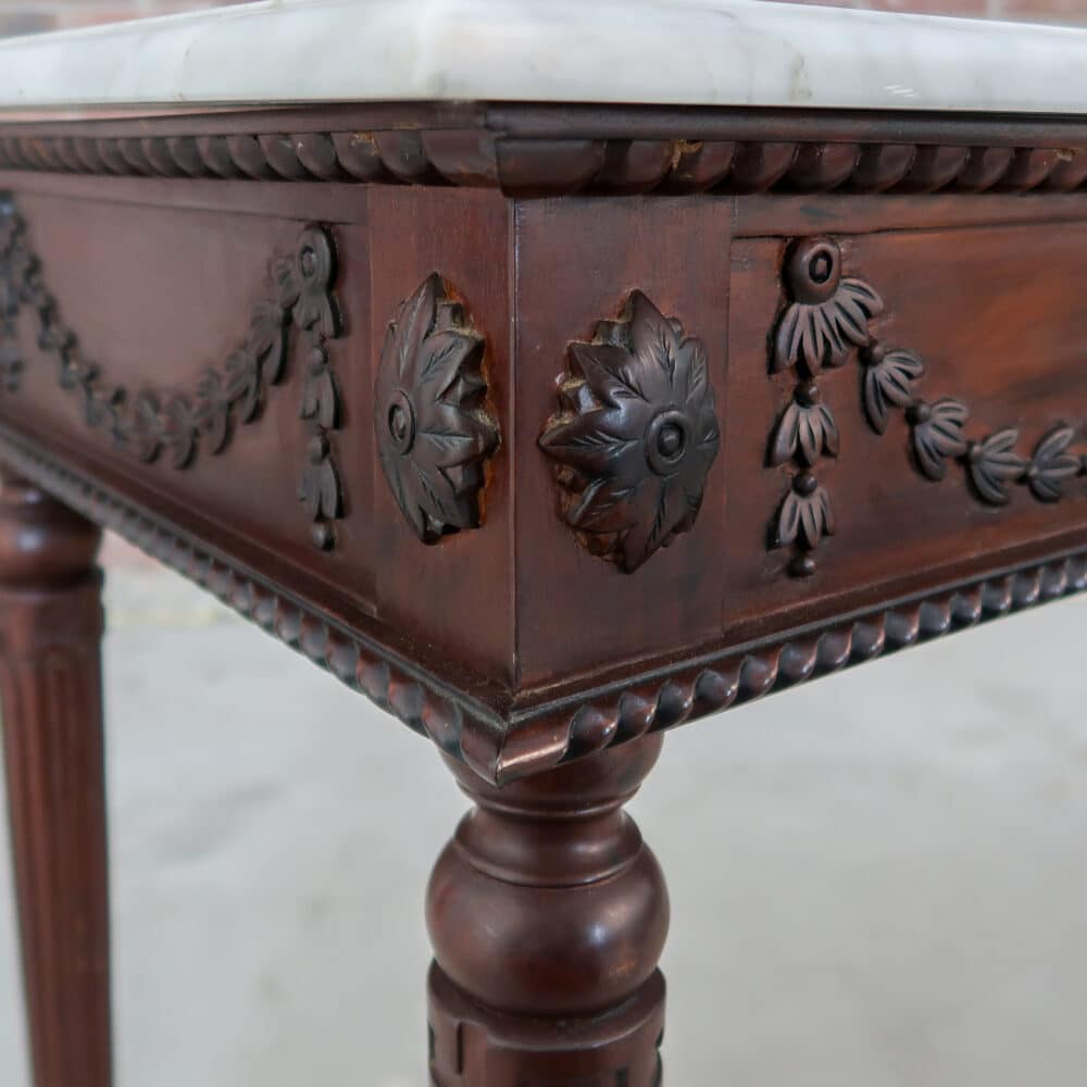 Antieke sidetable met marmer blad - Afbeelding 7
