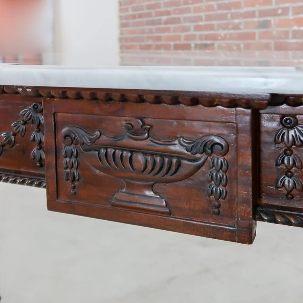 Antieke sidetable met marmer blad - Afbeelding 9